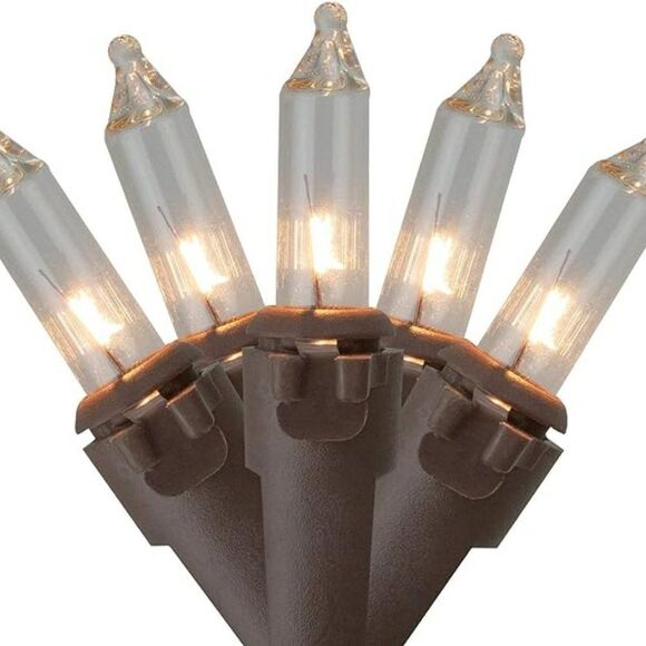 Northlight 35-Count Clear Mini Christmas Lights Set, 7ft Brown Wire - Picture 1 of 2